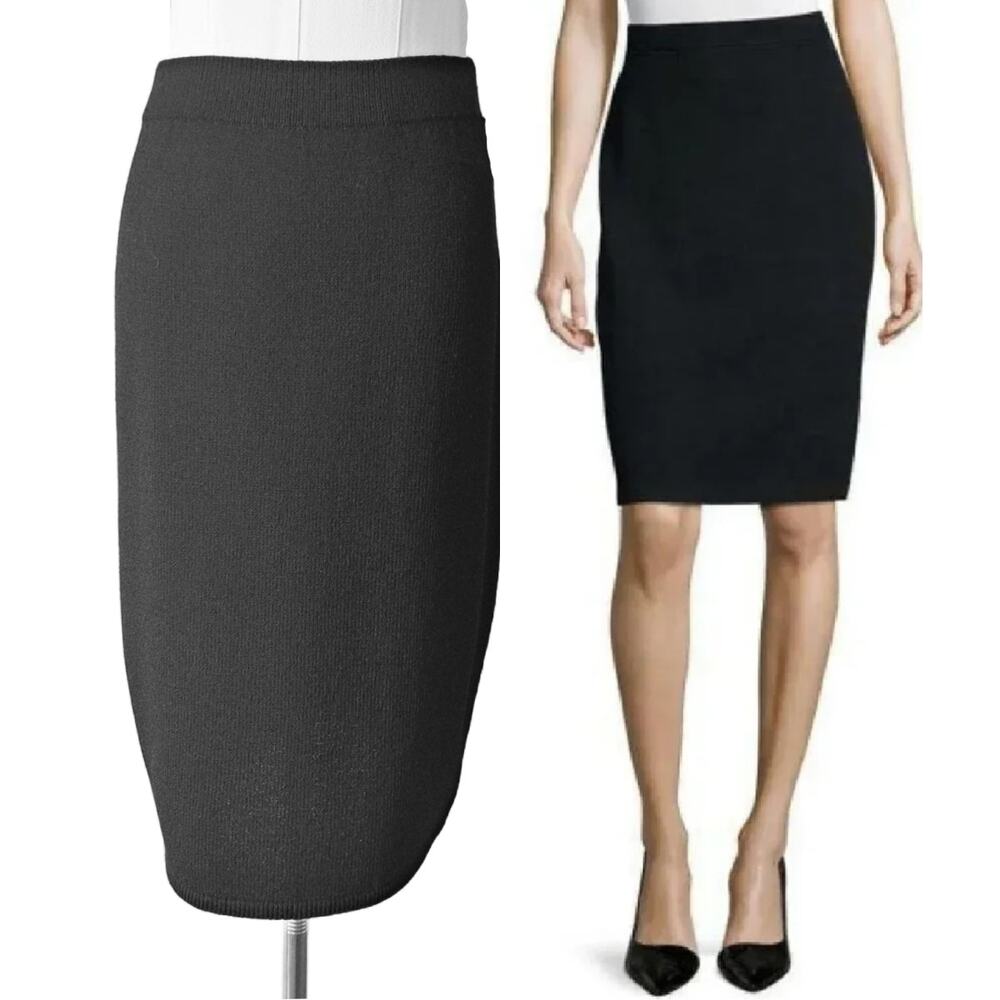 ST. JOHN Santana Knit Skirt Straight Pencil Knee-length Size 4 High Waist